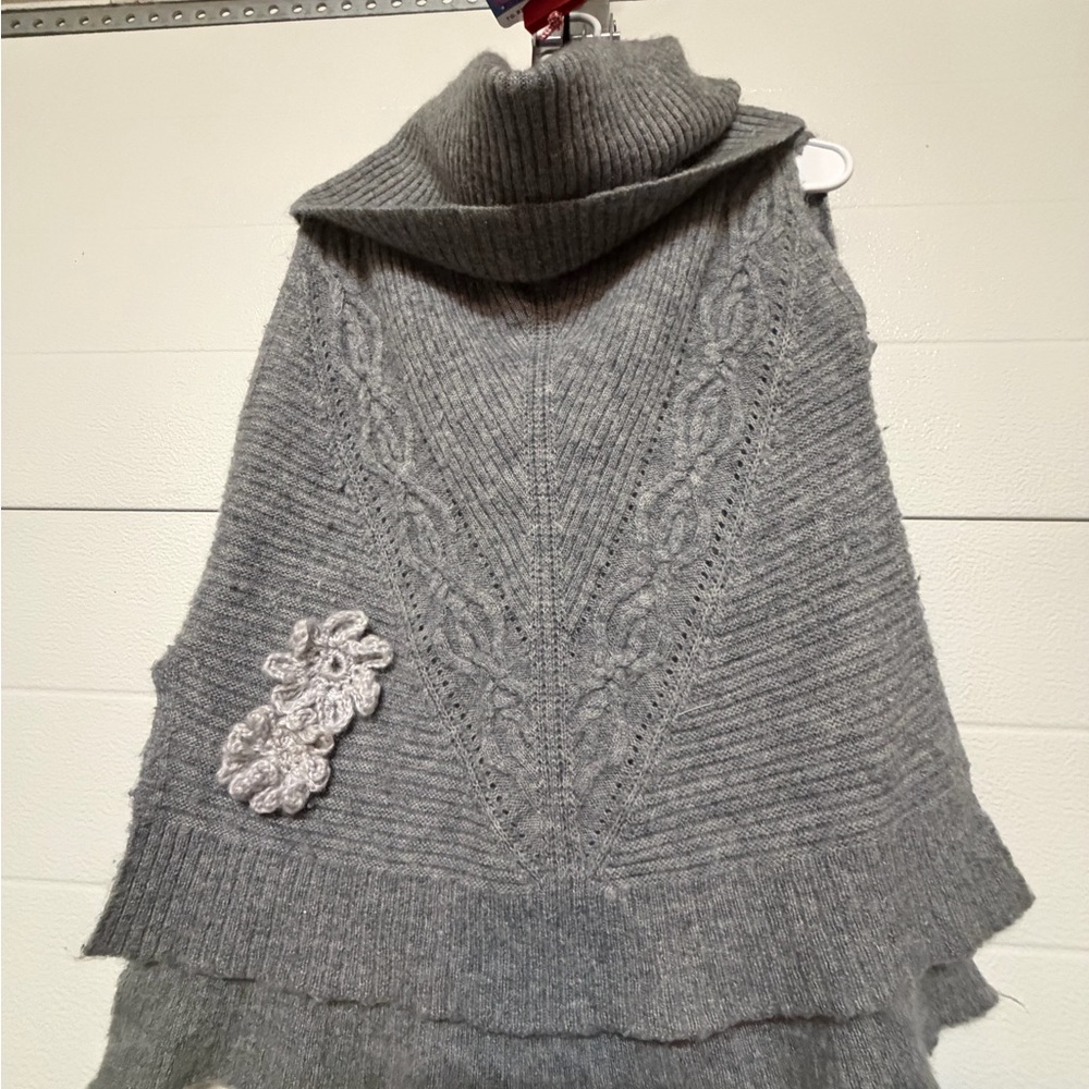 White House Black Market Gray Cowl Neck Sweater